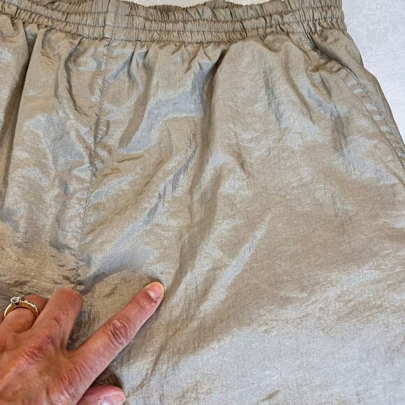 Vtg Womens 90s Workout Set Windbreaker Jacket & Pants Sz M Beige Golden Girl SEE - Picture 8 of 16